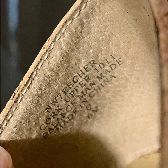 NINE WEST Cork Peep Toe Heels sz 6 - Picture 6 of 7